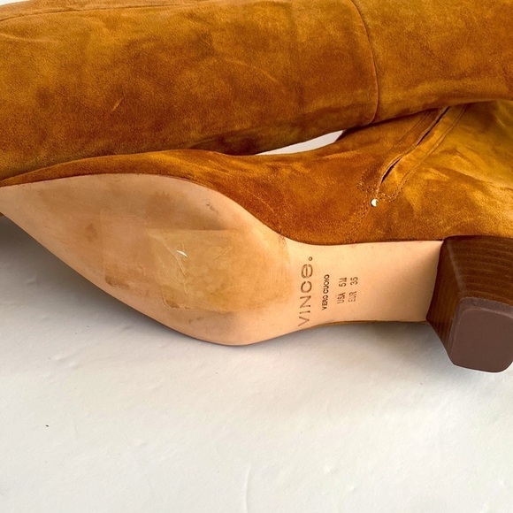 Vince Women's Farida Pointed Toe Boots Knee High Suede/Leather Size 5 - Picture 9 of 10